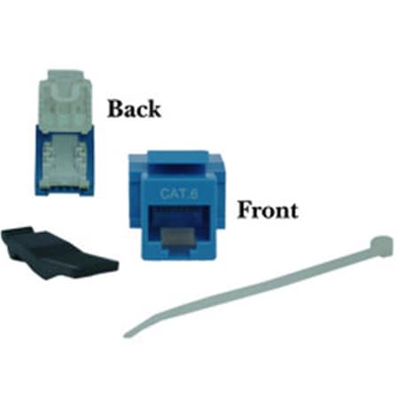 Cable Wholesale CableWholesale 327-120BL Cat6 Keystone Jack  Blue  Toolless  RJ45 Female 327-120BL